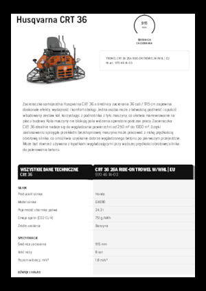 Çift malalar üzerine binmek Husqvarna CRT 36