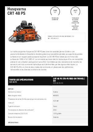 Çift malalar üzerine binmek Husqvarna CRT 48 PS