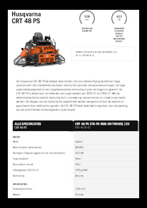 Çift malalar üzerine binmek Husqvarna CRT 48 PS