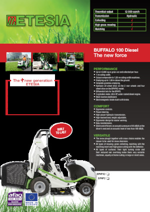 Riding Lawn Mowers and Garden Tractors Etesia BUFFALO 100 BPHPX2