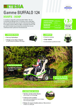 Binilebilir Çim Biçme Makineleri ve Bahçe Traktörleri Etesia BUFFALO 124 HVHP2