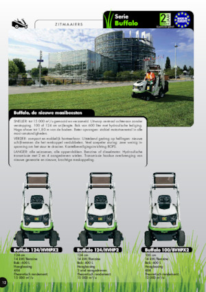 Binilebilir Çim Biçme Makineleri ve Bahçe Traktörleri Etesia BUFFALO 124 HVHP2