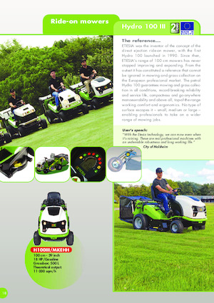 Riding Lawn Mowers and Garden Tractors Etesia HYDRO 100 III