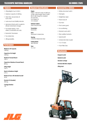 Telehandlers JLG 2505