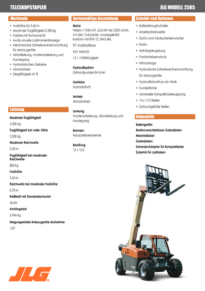 Telehandlers JLG 2505