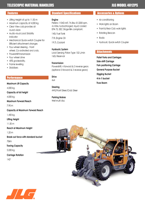 Teleskopik yükleyiciler JLG 4012 PS