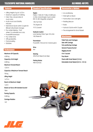 Teleskopik yükleyiciler JLG 4017 PS
