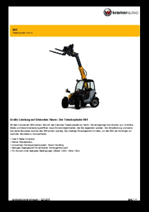 Telehandlers Kramer 804