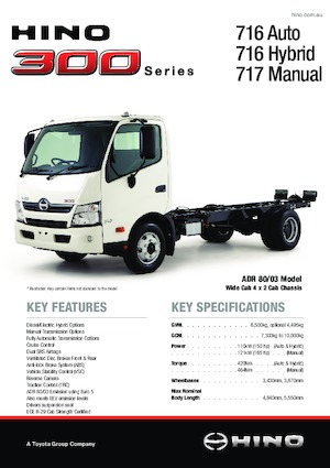 Rigid Chassis Hino 300 716 HYBRID 4x2