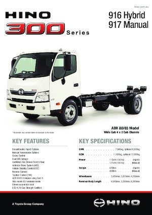 Rigid Chassis Hino 300 916 HYBRID 4x2