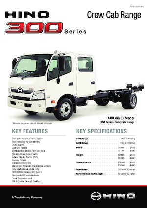 Rigid Chassis Hino 300 917 CREW 4x2