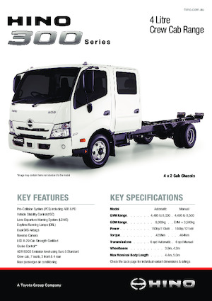 Rigid Chassis Hino 300 917 WIDE CREW