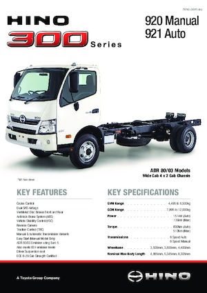 Rigid Chassis Hino 300 920 4x2