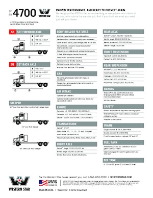 Rigid Chassis Western Star 4700 SF 40