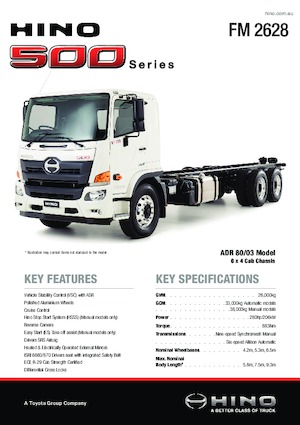 Rigid Chassis Hino 500 FM 2628 6x4