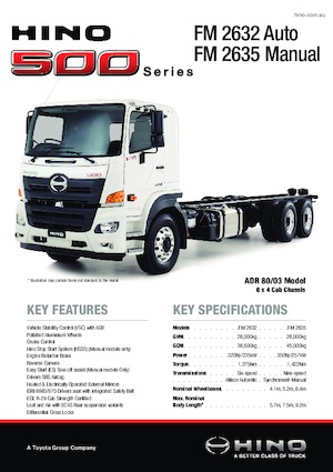 Rigid Chassis Hino 500 FM 2635 6x4
