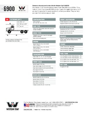 Rigid Chassis Western Star 6900 XD Detroit DD16