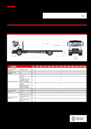 Rigid Chassis Renault C CAB2300 460 4X2 R E6