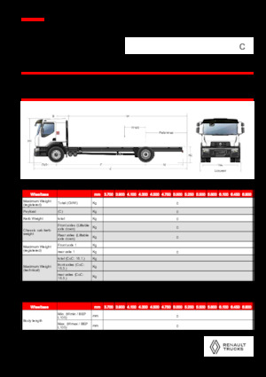 Rigid Chassis Renault C CAB2300 460 4X2 R E6