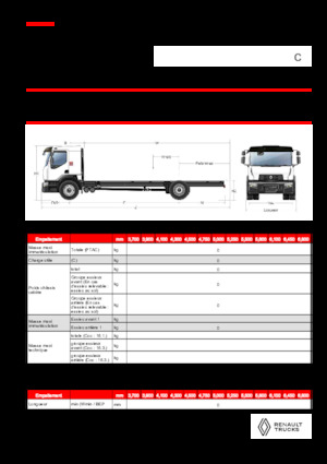 Rigid Chassis Renault C CAB2300 460 4X2 R E6