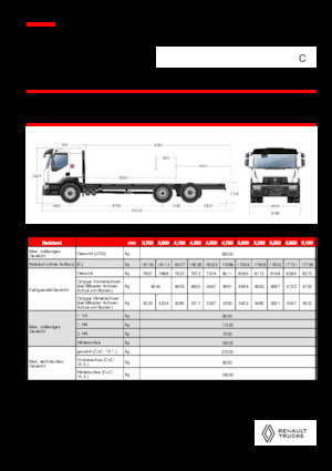 Rigid Chassis Renault C CAB2300 460 6X2 R E6