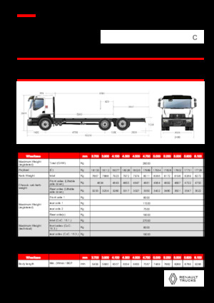 Rigid Chassis Renault C CAB2300 460 6X2 R E6