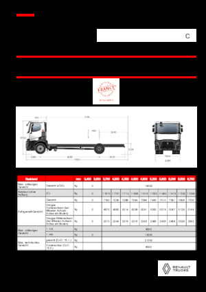 Rigid Chassis Renault C P4X2 13L E6