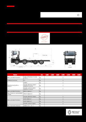 Rigid Chassis Renault C P8X2*6 TAG 11L E6