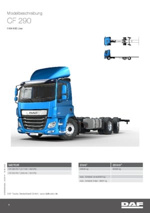 Rigid Chassis DAF CF 290 FAN
