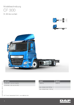 Katı şasiler DAF CF 300 FA Low Deck LH