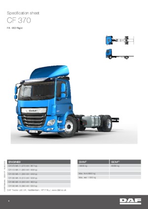 Rigid Chassis DAF CF 370 FA