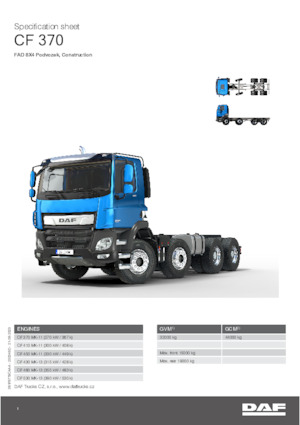 Katı şasiler DAF CF 370 FAD Construction