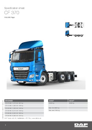 Rigid Chassis DAF CF 370 FAQ