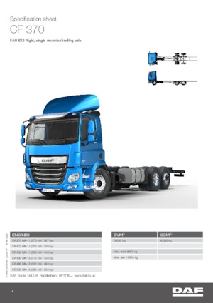 Rigid Chassis DAF CF 370 FAR