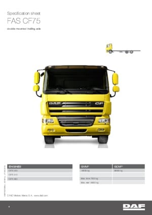 Katı şasiler DAF CF 75.250 FAS SC