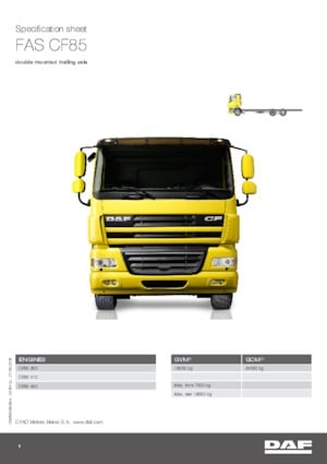 Rigid Chassis DAF CF 85.410 FAS DC