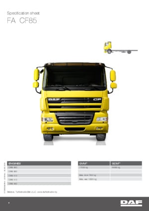 Rigid Chassis DAF CF 85.460 FA