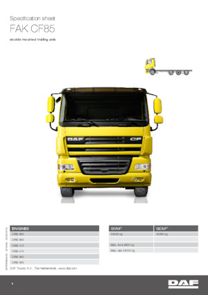 Rigid Chassis DAF CF 85.410 FAK