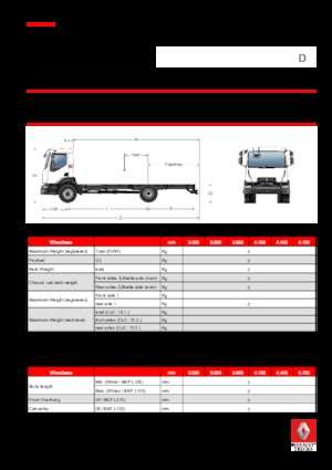 Katı şasiler Renault D 13 HIGH 4X2 RK 210 E6