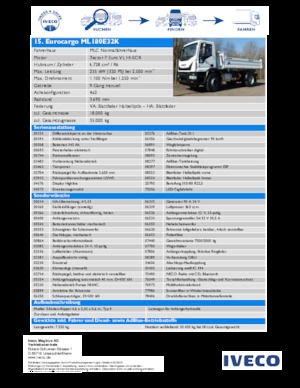 Katı şasiler Iveco EUROCARGO ML180E32K