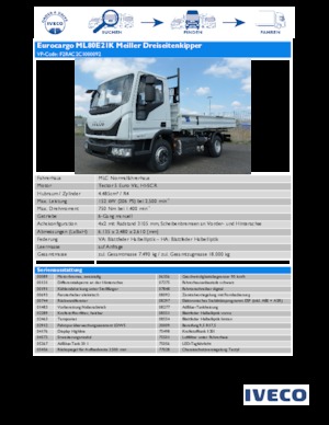 Rigid Chassis Iveco EUROCARGO ML80E21K
