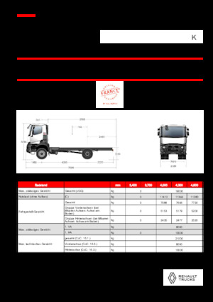 Rigid Chassis Renault K P4X2 HEAVY 13L E6