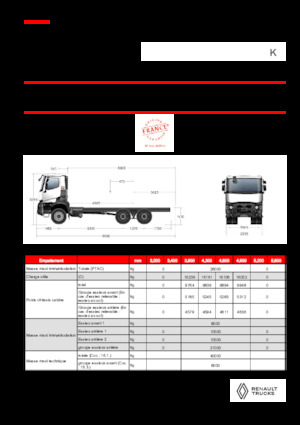 Rigid Chassis Renault K P6X4 HEAVY 13L E6