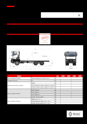 Rigid Chassis Renault K P6X6 MEDIUM 11L E6