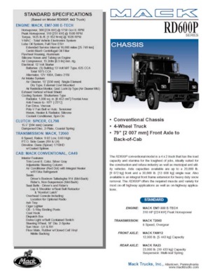 Katı şasiler Mack RD690P CA49 EM7-300 E-TECH 4x2