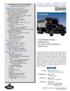 Katı şasiler Mack RD690S CA49 EM7-300 E-TECH 6x4