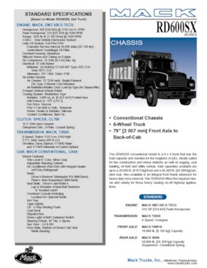 Rigid Chassis Mack RD690SX CA49 EM7-300 E-TECH 6x4