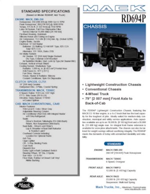 Rigid Chassis Mack RD694P CA49 EM5-250 4x2