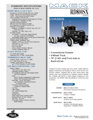 Rigid Chassis Mack RD890SX CA49 E7-350 E-TECH 6x4