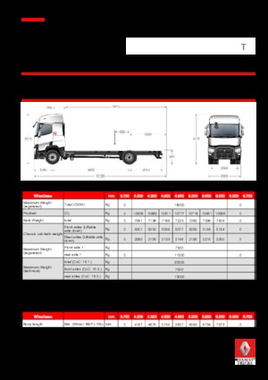 Rigid Chassis Renault T 520.18 4x2 R E6